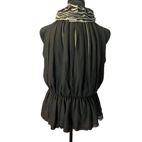 Robert Rodriguez XS Black Ruffled Blouse Women Coquette Victorian Work‎ - Picture 12 of 12